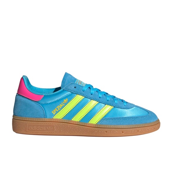 adidas Shoes - Adidas Sambas Bright Blue Sneakers with Neon Yellow Stripes